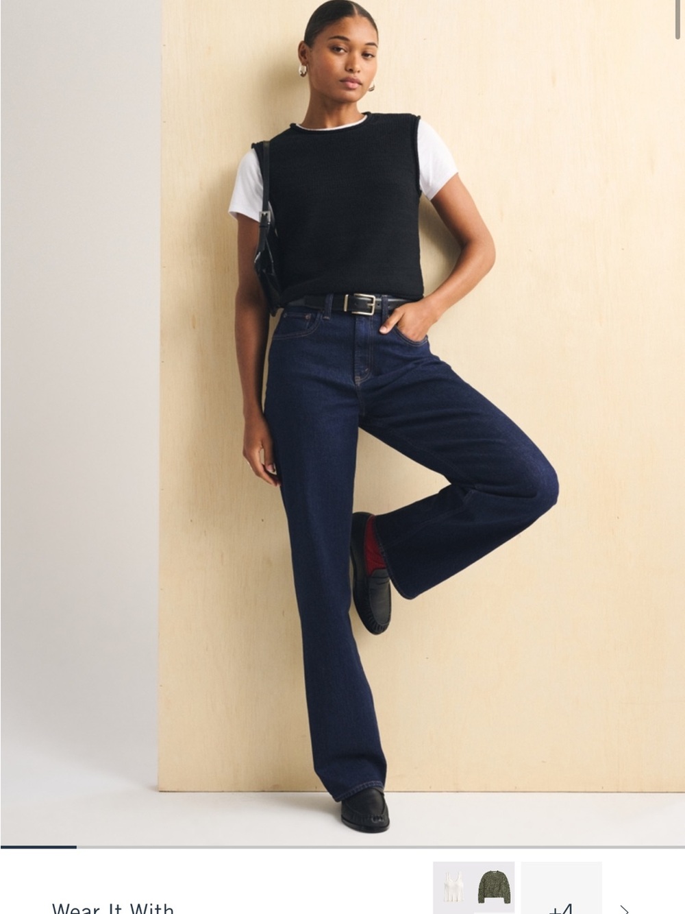 Abercrombie & Fitch Dark Indigo Wide-Leg Jeans